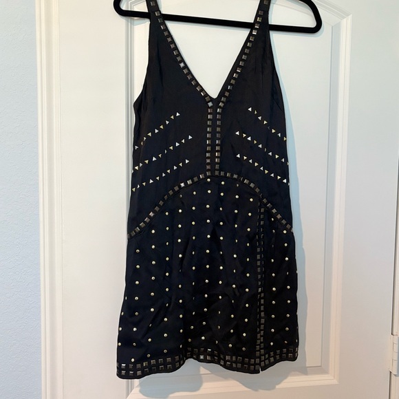 Anthropologie Black Sleeveless Embellished Mini Dress - Picture 5 of 13